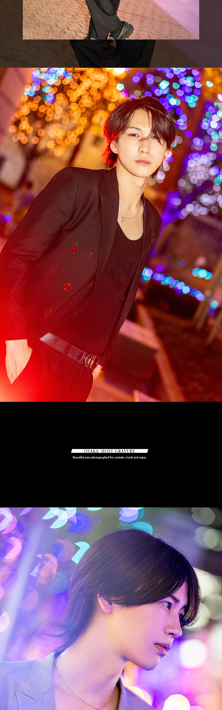 都会に舞い降りるばっちりスーツの美男たち。ミナミ『GENTLY GREED』の美形3人組がグラビアに登場!!